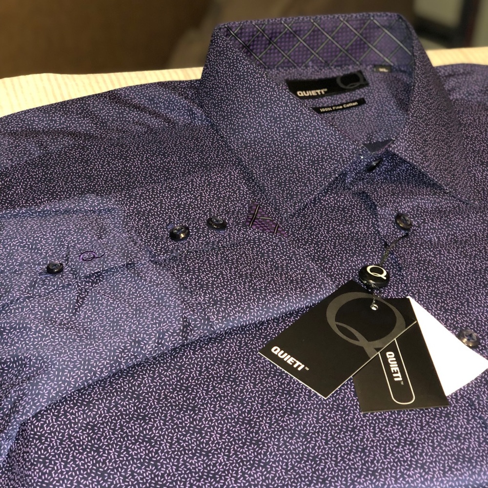 Quieti 100% Fine Cotton Contrast Detail Shirt XL